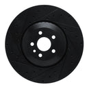 R1 21-25 Jaguar F-Pace Front Left Drilled & Slotted Black Brake Rotor