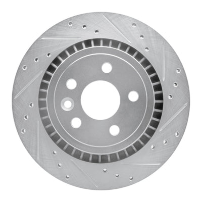 R1 10-17 Volvo XC60 Rear Right Drilled & Slotted Silver Brake Rotor