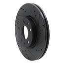 R1 06-13 Ford Fusion Front Right Drilled & Slotted Black Brake Rotor