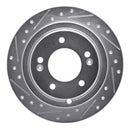 R1 04-06 Kia AMANTI Rear Left Drilled & Slotted Silver Brake Rotor