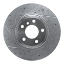 R1 07-19 BMW X5 Rear Left Drilled & Slotted Silver Brake Rotor