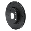 R1 16-21 Honda Civic Front Drilled & Slotted Black Brake Rotor Set w/Optimum OE Pads and Hardware