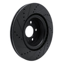 R1 17-25 Tesla Model 3 Front Right Drilled & Slotted Black Brake Rotor