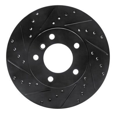 R1 06-13 BMW 125i (Mexico) Front Left Drilled & Slotted Black Brake Rotor