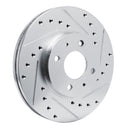 R1 91-94 Nissan NX Front Right Drilled & Slotted Silver Brake Rotor