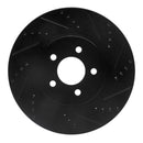 R1 94-04 Ford Mustang Front Drilled & Slotted Black Brake Rotor Set