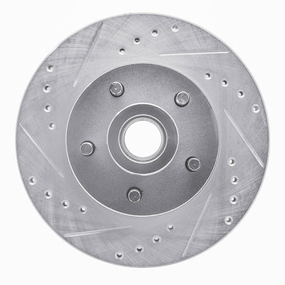 R1 1973-1989 Chrysler New Yorker Front Left Drilled & Slotted Silver Brake Rotor