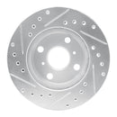 R1 86-89 Toyota Celica Front Right Drilled & Slotted Silver Brake Rotor