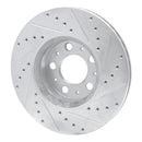 R1 99-09 Volvo S80 Front Left Drilled & Slotted Silver Brake Rotor
