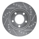 R1 70-93 Ford Taurus (Excl SHO) Front Left Drilled & Slotted Silver Brake Rotor
