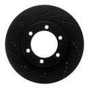 R1 03-09 Lexus GX470 Front Left Drilled & Slotted Black Brake Rotor
