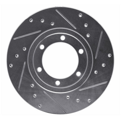 R1 1986-1993 Mazda B2200 Front Right Drilled & Slotted Silver Brake Rotor