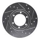R1 1986-1993 Mazda B2200 Front Right Drilled & Slotted Silver Brake Rotor