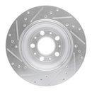 R1 03-14 Volvo XC90 Rear Right Drilled & Slotted Silver Brake Rotor