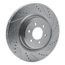 R1 03-17 Dodge Viper Rear Right Drilled & Slotted Silver Brake Rotor