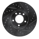 R1 06-13 BMW 125i (Mexico) Front Left Drilled & Slotted Black Brake Rotor