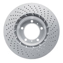 DFC 99-23 Porsche 718 Cayman Left Front Drilled Hi-Carbon Alloy Geomet Coated Rotor