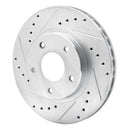 R1 99-01 Infiniti I30 Front Left Drilled & Slotted Silver Brake Rotor