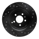 R1 96-04 Volvo S70 Rear Left Drilled & Slotted Black Brake Rotor