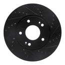 R1 10-13 Kia Forte Koup Front Right Drilled & Slotted Black Brake Rotor