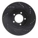 R1 02-05 Ford Explorer Front Left Drilled & Slotted Black Brake Rotor