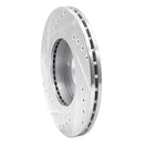 R1 90-92 Infiniti M30 Front Right Drilled & Slotted Silver Brake Rotor