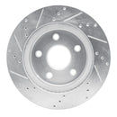 R1 08-12 Jeep J8 Front Right Drilled & Slotted Silver Brake Rotor
