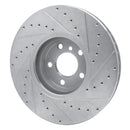 R1 02-06 BMW X5 Front Left Drilled & Slotted Silver Brake Rotor