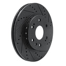 R1 09-20 Chevrolet TAHOE Front Right Drilled & Slotted Black Brake Rotor