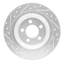 R1 15-23 Ford Mustang Rear Right Drilled & Slotted Silver Brake Rotor
