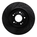 R1 04-12 Mitsubishi Eclipse Front Right Drilled & Slotted Black Brake Rotor
