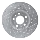 R1 99-09 Volvo S80 Front Left Drilled & Slotted Silver Brake Rotor