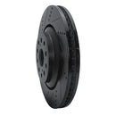 R1 07-23 Lexus LS500h Left Front Drilled & Slotted Black Brake Rotor