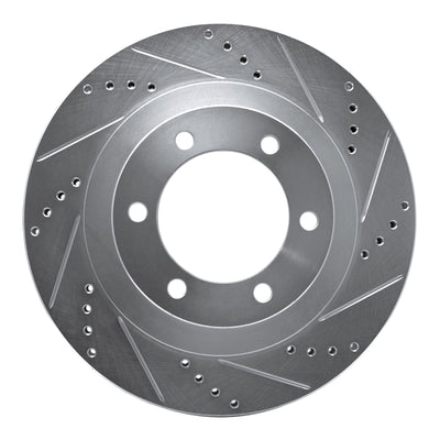 R1 03-09 Lexus GX470 Front Right Drilled & Slotted Silver Brake Rotor
