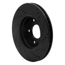 R1 14-24 Mazda 3 Front Left Drilled & Slotted Black Brake Rotor