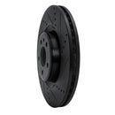 R1 12-20 Audi A7 Quattro Front Right Drilled & Slotted Black Brake Rotor