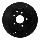 R1 05-23 Infiniti G25 Front & Rear Drilled & Slotted Black Brake Rotor Set