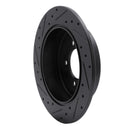 R1 07-15 Mitsubishi Lancer Rear Right Drilled & Slotted Black Brake Rotor