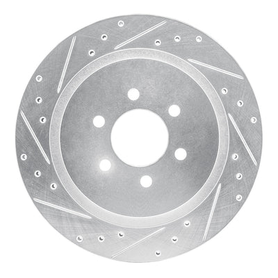 R1 92-02 Dodge Viper Rear Left Drilled & Slotted Silver Brake Rotor
