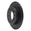 R1 03-08 Hyundai Tiburon Rear Left Drilled & Slotted Black Brake Rotor