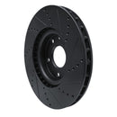 R1 14-19 Chevrolet Corvette Front Left Drilled & Slotted Black Brake Rotor