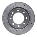 R1 99-20 Cadillac DeVille Front Right Drilled & Slotted Silver Brake Rotor