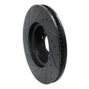 R1 18-20 Land Rover Range Rover Sport Front Right Drilled & Slotted Black Brake Rotor