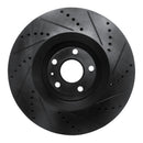 R1 08-11 Audi TT Quattro Front Left Drilled & Slotted Black Brake Rotor