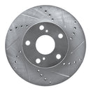 R1 05-15 Toyota Tacoma Front Drilled & Slotted Silver Brake Rotor Set