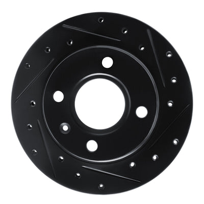 R1 96-15 Ford Fiesta (Mexico) Front Right Drilled & Slotted Black Brake Rotor