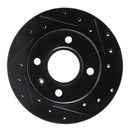 R1 96-15 Ford Fiesta (Mexico) Front Right Drilled & Slotted Black Brake Rotor