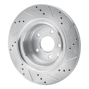R1 07-15 Infiniti G35 Rear Drilled & Slotted Silver Brake Rotor Set