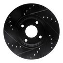 R1 14-19 Ford Fiesta Front & Rear Drilled & Slotted Black Brake Rotor Set