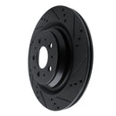 R1 2017-2025 Tesla Model 3 Rear Right Drilled & Slotted Black Brake Rotor